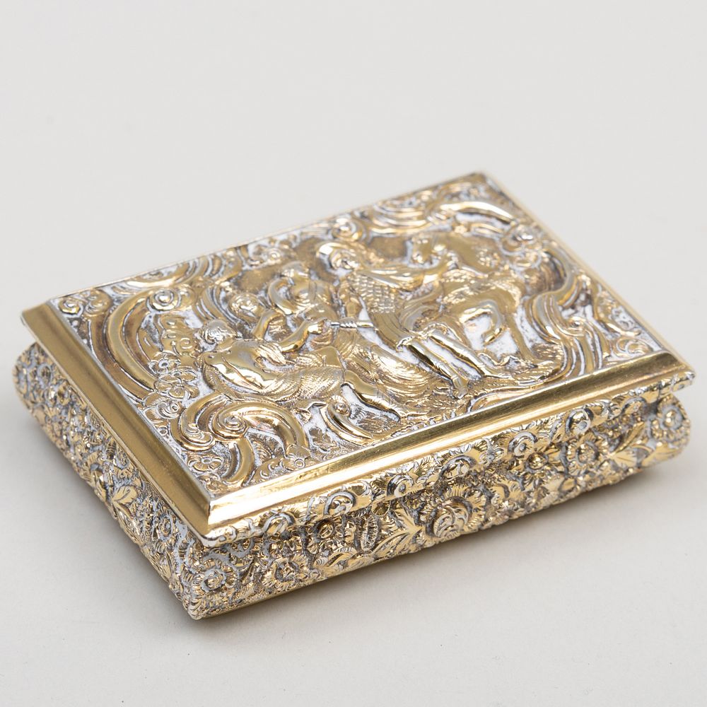 Appraisal: William VI Silver Gilt Presentation Snuff Box Birmingham maker's mark