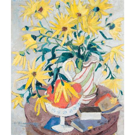 Appraisal: Michael O'Shaughnessy American th Century Sunflowers Estimate nbsp nbsp nbsp