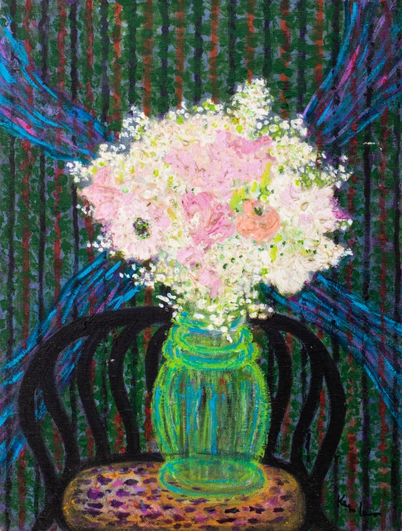 Appraisal: KAYO LENNAR THE ZINNIA FLOWERS OIL ON CANVAS Kayo Lennar