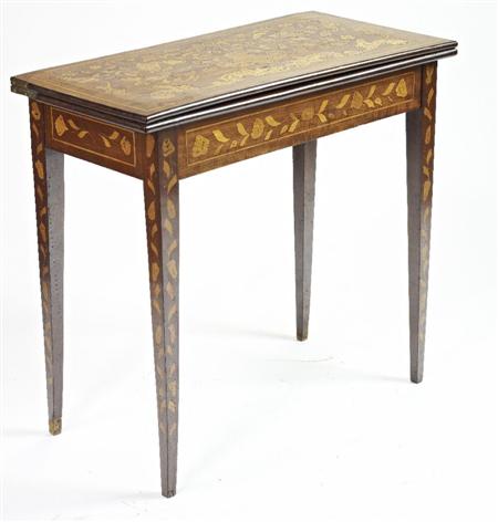 Appraisal: DUTCH MAHOGANY AND MARQUETRY GAMES TABLE TH CENTURY inlaid throughout