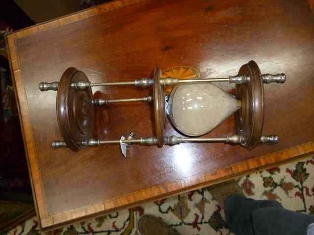 Appraisal: TREEN A TURNED WOODEN AND ELECTROPLATED THREE TIER EGG TIMER