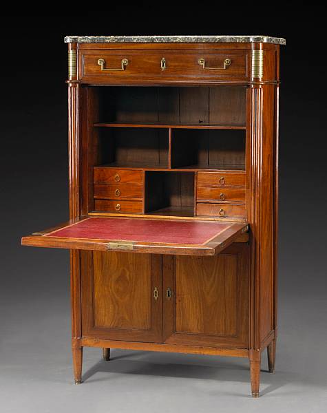 Appraisal: A Louis XVI mahogany secr taire abattant late th century