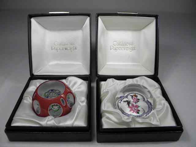 Appraisal: Lot of two Caithness limited edition art glass paperweights Includes