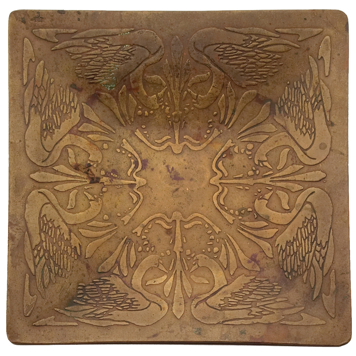 Appraisal: The Art Crafts Shop tray square shape in copper with