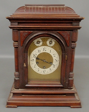 Appraisal: - Jurgen mahogany cased chime mantel clock h x w