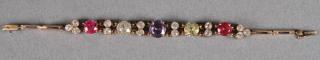 Appraisal: AN EDWARDIAN GEM SET GOLD BRACELET AN EDWARDIAN GEM SET