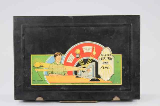 Appraisal: GILBERT BOXED ELECTRIC EYE Colorful decal on tin box very