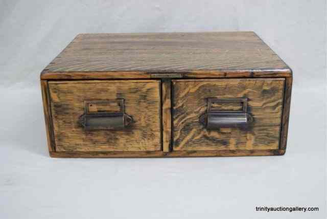 Appraisal: Antique Quarter Sawn Oak Drawer Library File BoxThis is a