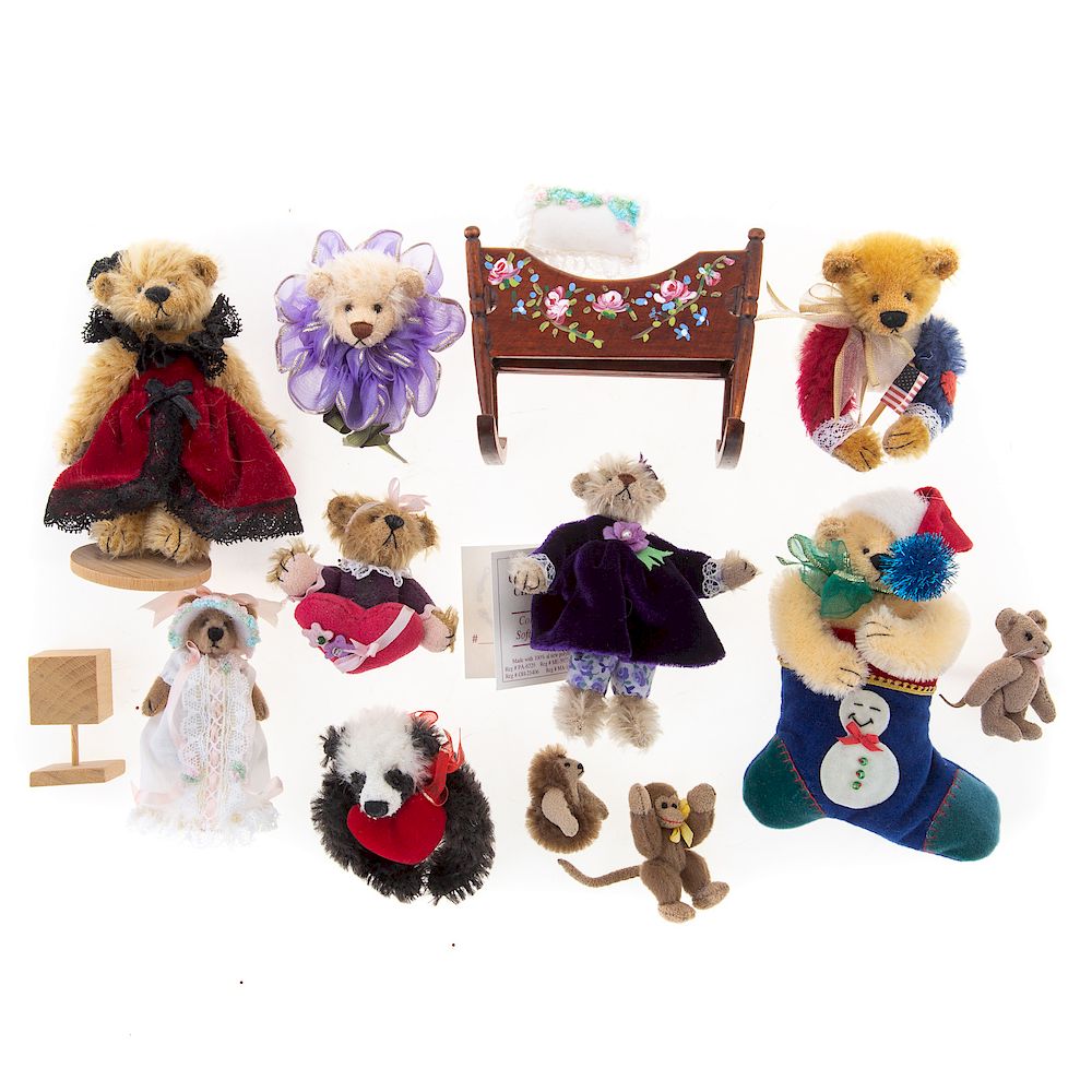 Appraisal: Assorted Miniature Bears Jewelry Includes Deb Canham figures pins and