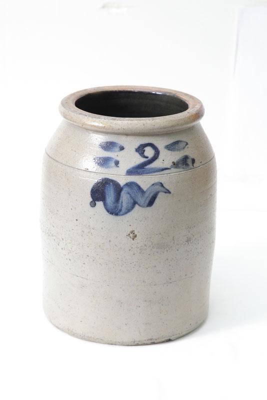 Appraisal: STONEWARE CROCK A two gallon crock with cobalt decoration and