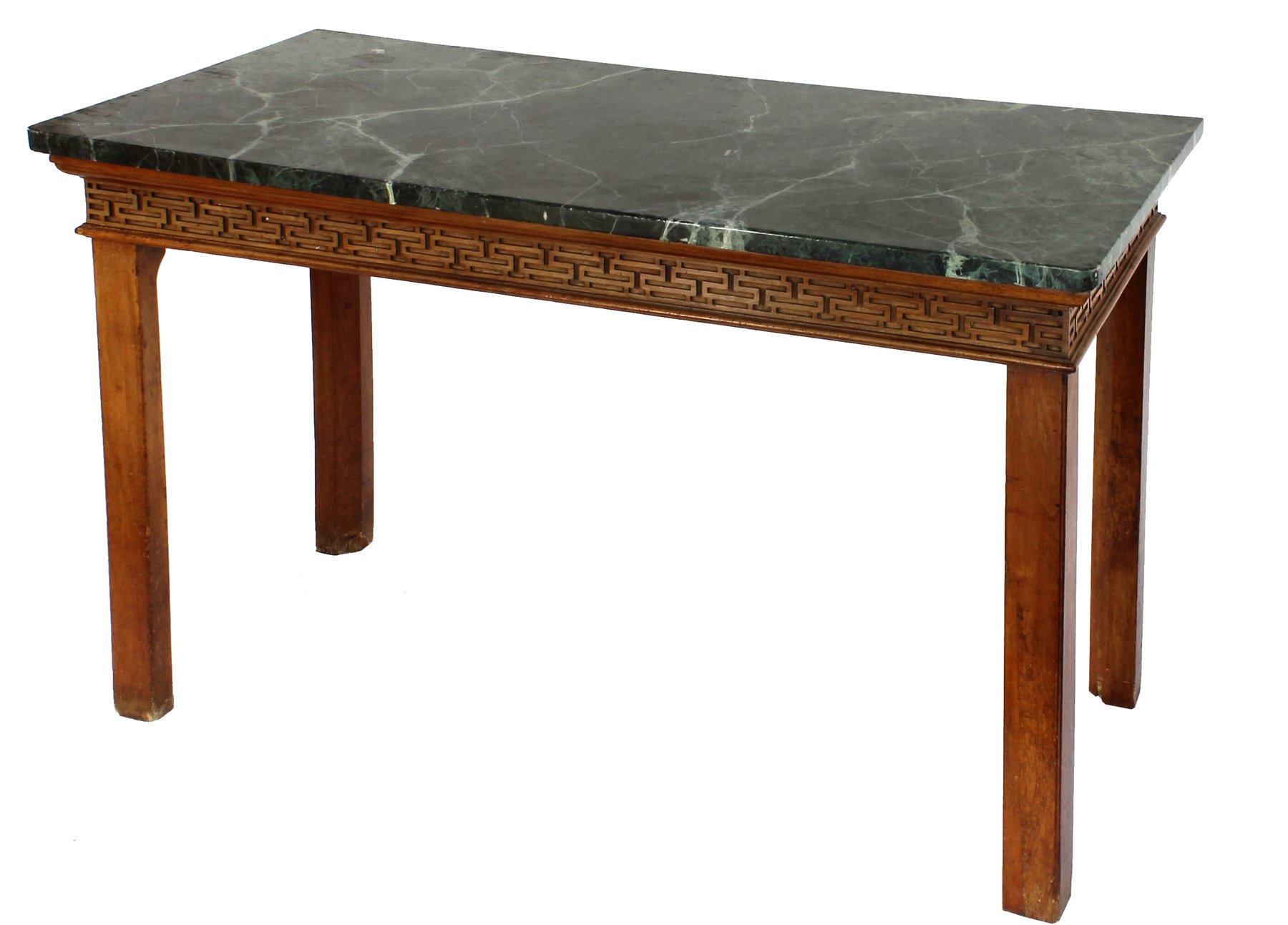 Appraisal: A pair of George II mahogany side tables the white