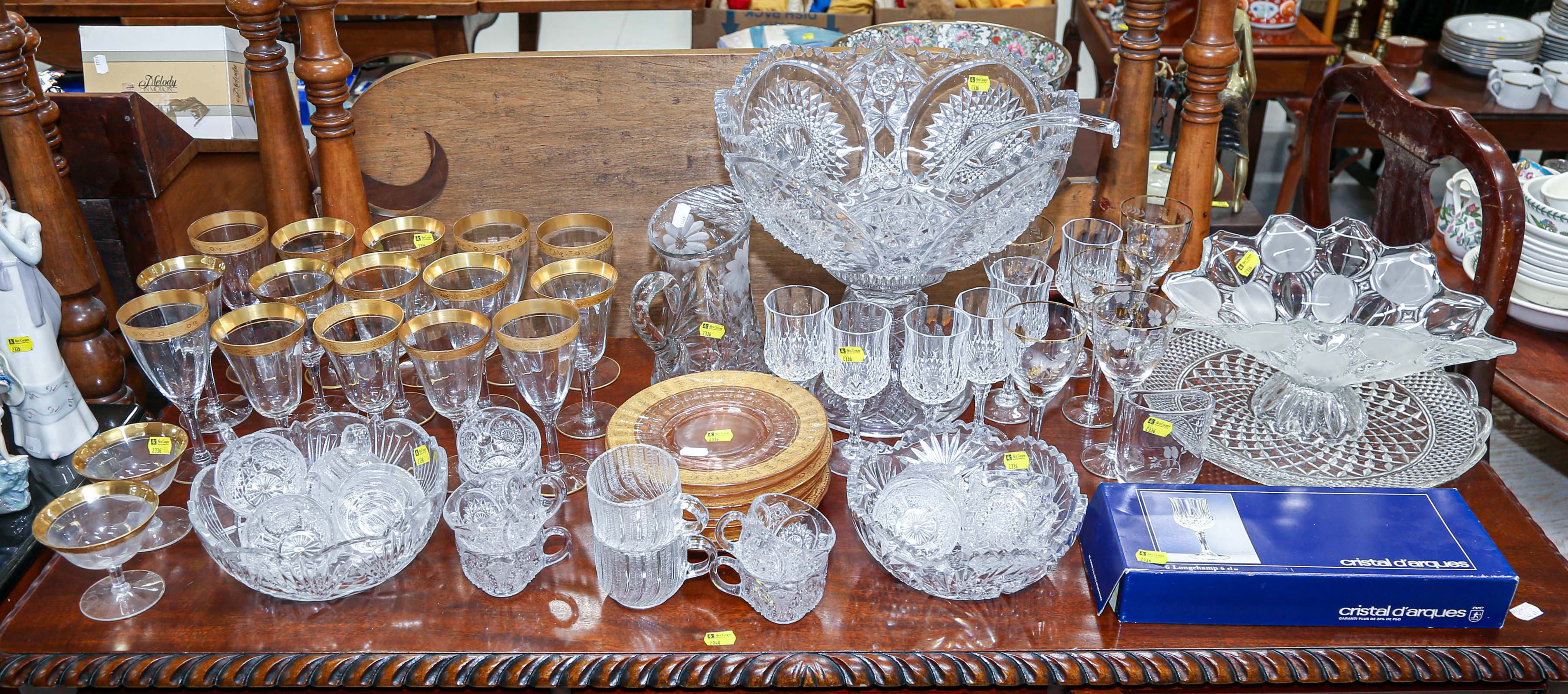 Appraisal: LARGE GROUP OF ASSORTED GLASSWARE Including pressed glass punch with