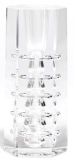 Appraisal: Italian Modernist Glass Candlestick Of hexagonal form with deep blown