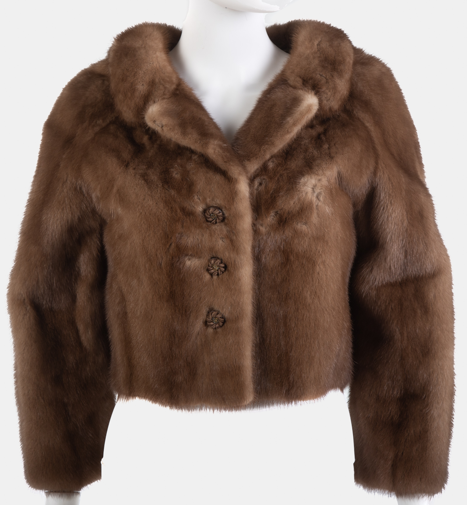 Appraisal: VINTAGE CROPPED FUR COAT by Faulkes Shoulders are in chest