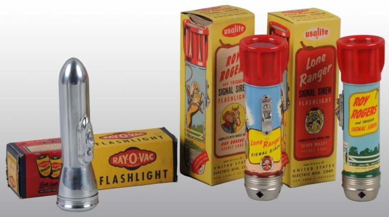 Appraisal: Lot of Toy Flashlights Description All have original boxes and