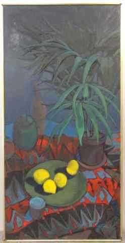 Appraisal: INK Jack Oil on Canvas Still Life Signed and dated