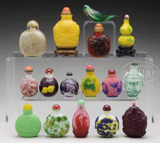 Appraisal: LOT OF GLASS SNUFF BOTTLES th century and earlier China