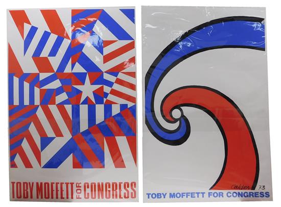 Appraisal: Two silkscreen Calder Ives campaign posters Alexander Sandy Calder American