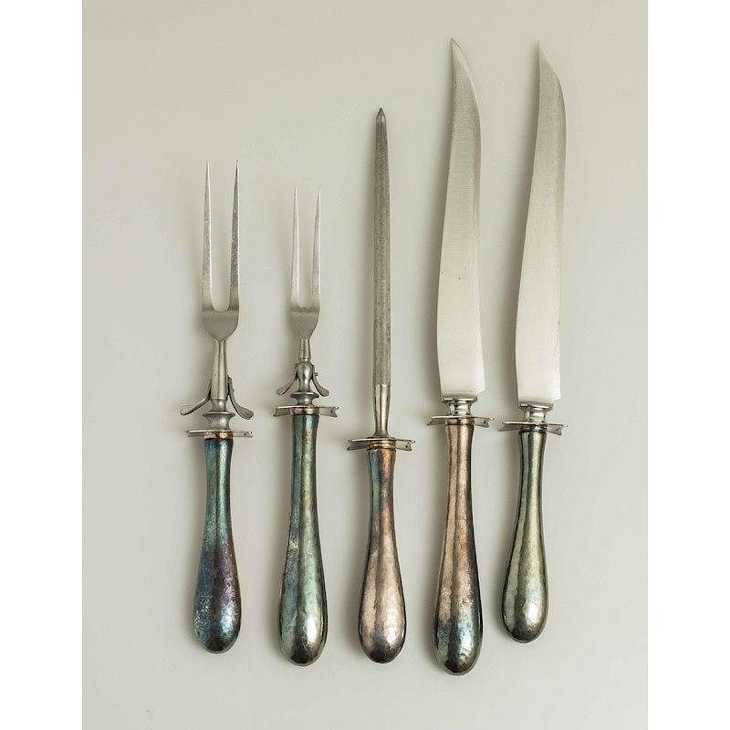 Appraisal: Five Piece Sterling Carving Set Shreve Co Five piece sterling