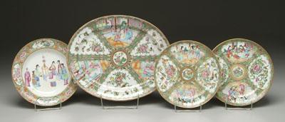 Appraisal: Four pieces Chinese famille rose rose medallion oval platter -