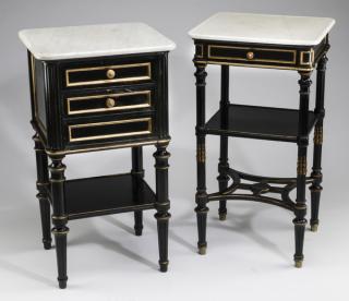 Appraisal: Napolean III style marble top side tables Two Napolean III