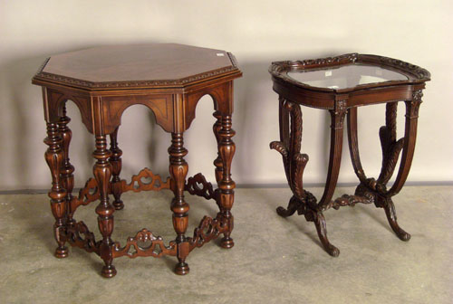 Appraisal: Two mahogany center tables h w and h w