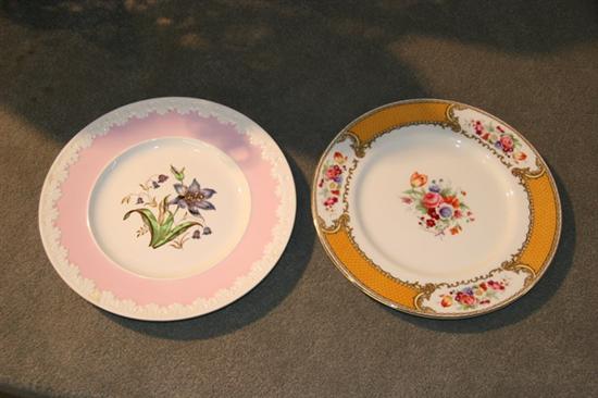 Appraisal: TWELVE WEDGWOOD DINNER PLATES Corinthian-Pink pattern Together with ten Staffordshire