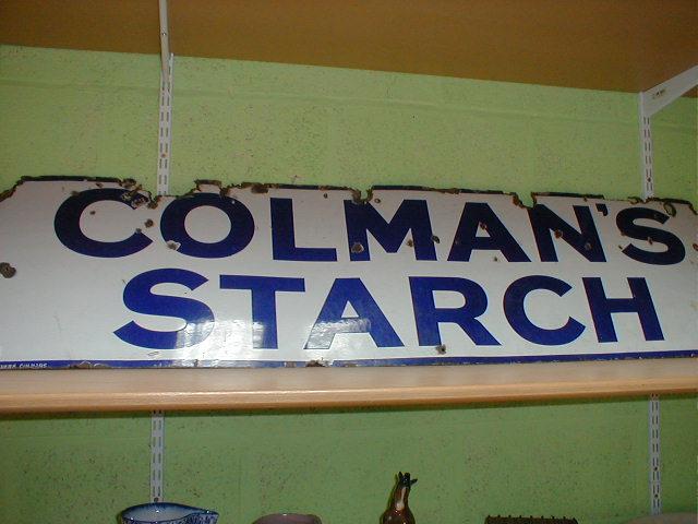 Appraisal: An enamel advertising sign - COLEMAN'S STARCH x