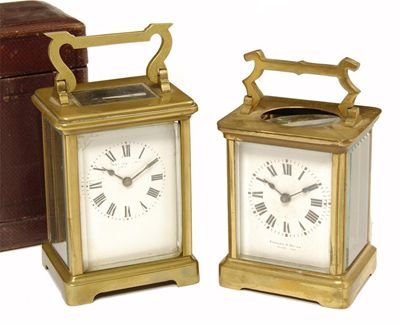 Appraisal: A French gilt brass carriage clock with platform cylinder escapement