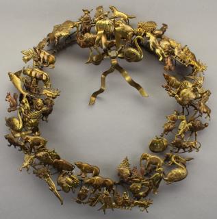 Appraisal: All Holidays Dresden Wreath All Holidays Dresden Wreath With animal