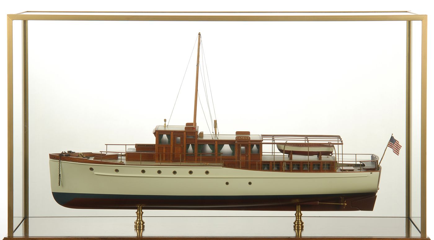 Appraisal: CASED MODEL OF THE ELCO MOTOR YACHT CAPRICEPainted ivory above