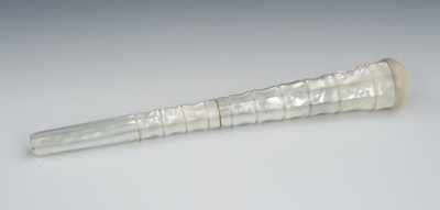 Appraisal: A Victorian Mother-of-Pearl Parasol Handle Of conical shape with semi-sphere