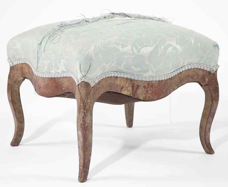 Appraisal: Louis XV Style Tabouretserpentine beechwood frame upholstered seat cabriole legs