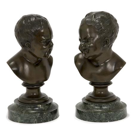 Appraisal: Pair of Bronze Busts of Infants Estimate -