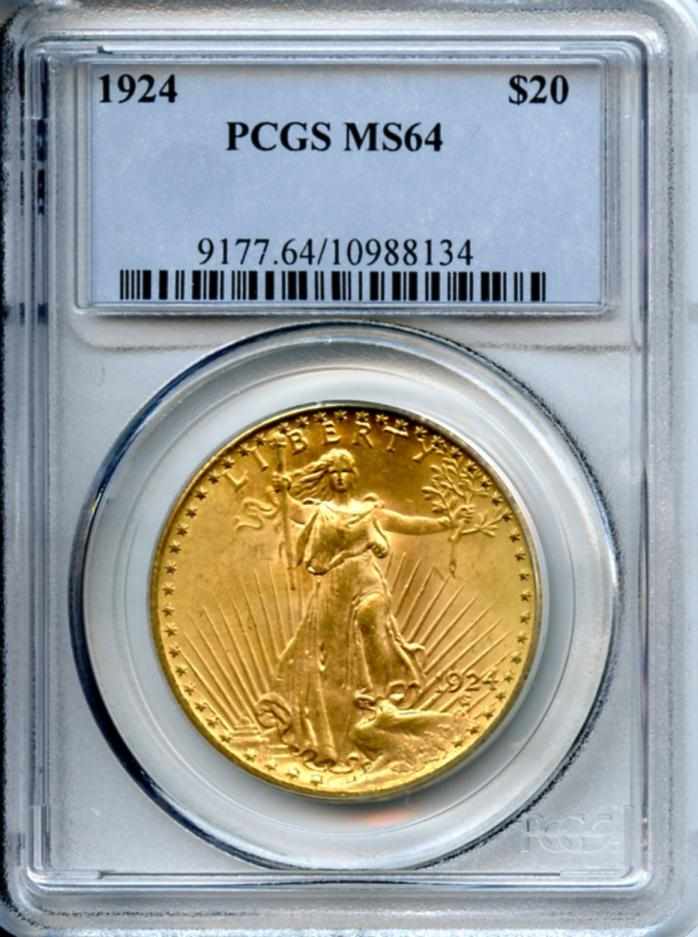 Appraisal: MS PCGS Smooth golden surfaces with a slight greenish tinge