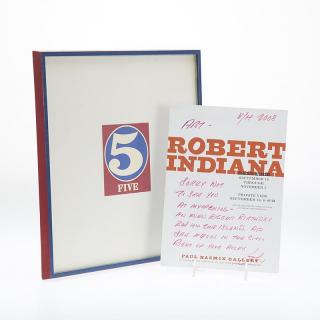 Appraisal: Robert Indiana silkscreen and signed note Robert Indiana silkscreen and