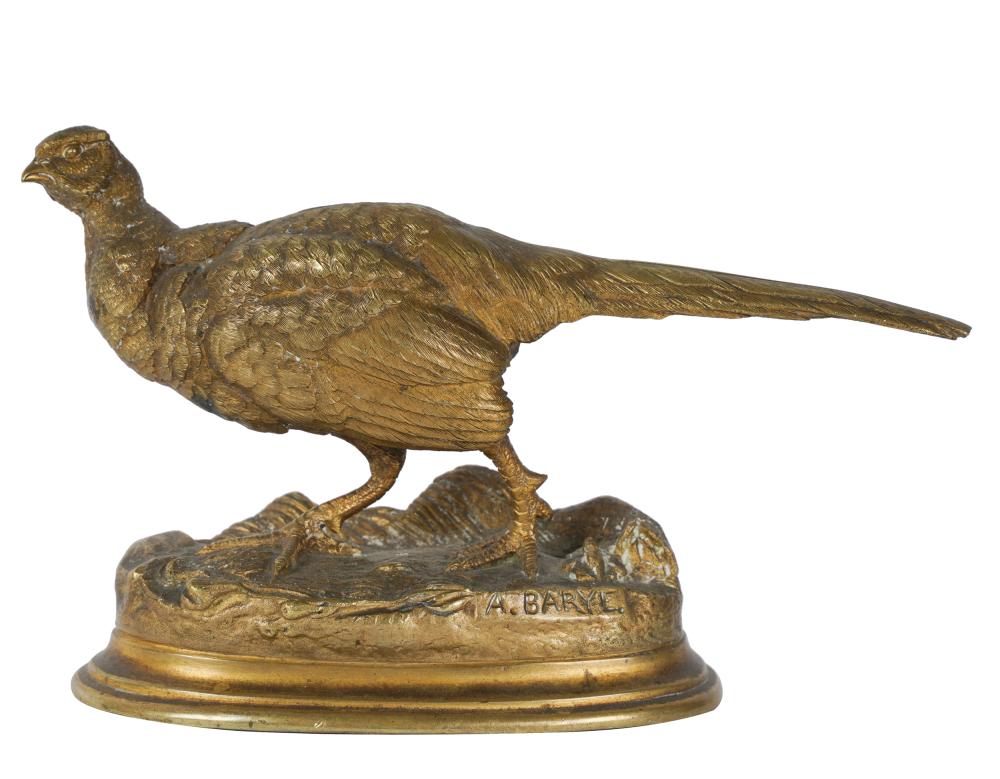 Appraisal: ANTOINE LOUIS BARYE PHEASANTbronze signed in casting Provenance The Estate