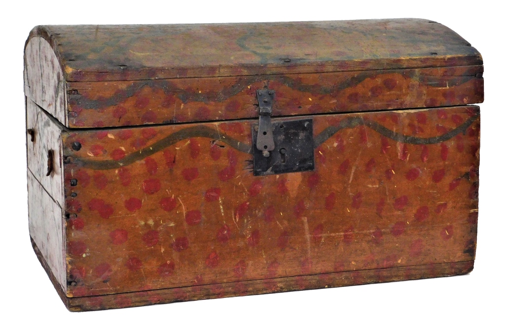 Appraisal: C AMERICAN PRIMITIVE FOLK ART DOWRY MARRIAGE BOX United States