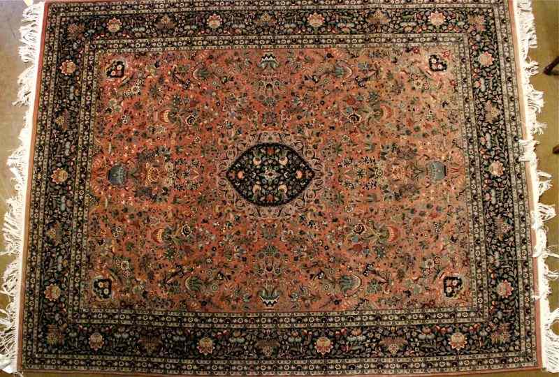 Appraisal: Impressive Tight Woven Tabriz RugPakistan th century possibly silk earth-tones