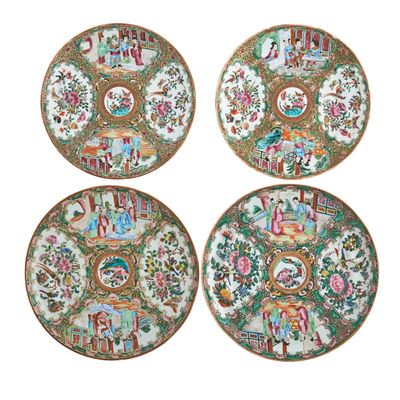 Appraisal: CHINESE ROSE MEDALLION PORCELAIN PLATES Condition Report