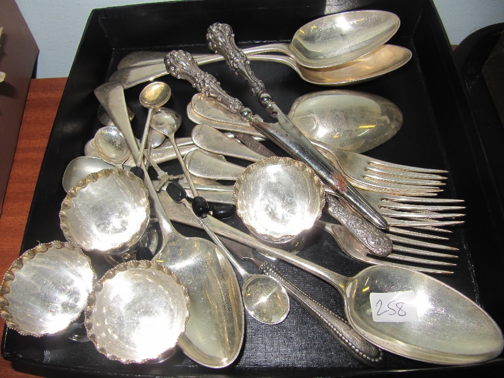 Appraisal: Box of loose EP spoons egg cups etc