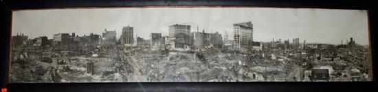 Appraisal: Photograph Panorama of Baltimore Fire Ruins February vintage print about