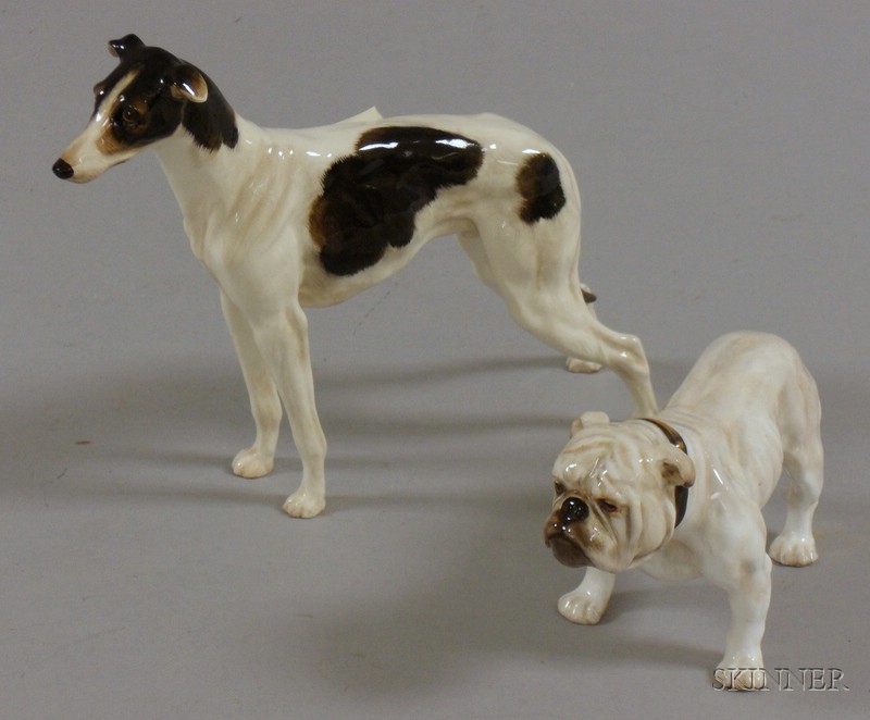 Appraisal: Two Royal Doulton Porcelain Dog Figures HN and HN