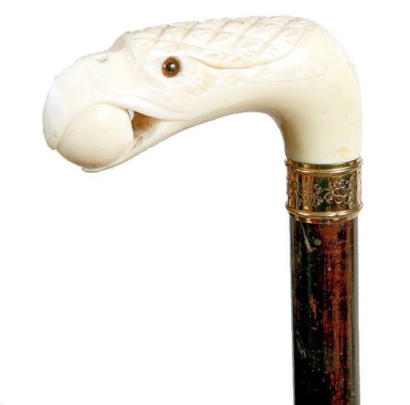 Appraisal: Walrus Eagle Cane Exclusive on Bidsquare Dated - A stylized