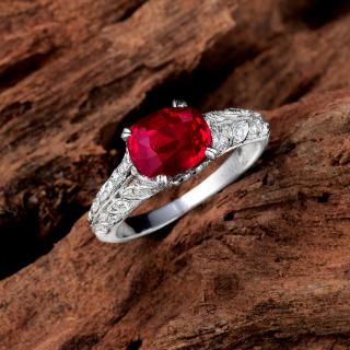 Appraisal: A Featuring a very lively -carat unheated Burmese cushion-cut ruby