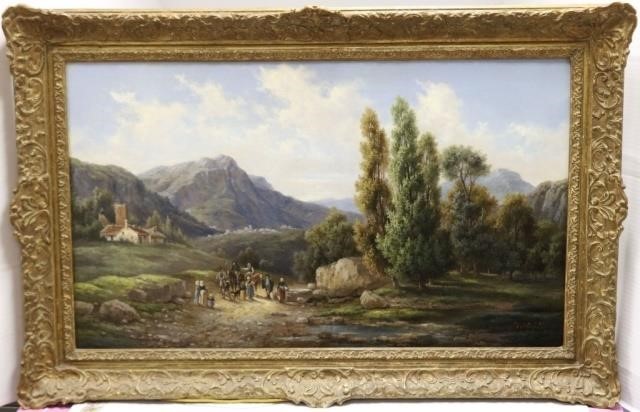 Appraisal: ANTON SCHOTH - AUSTRIA OIL ON CANVASDEPICTING A EUROPEAN LANDSCAPE