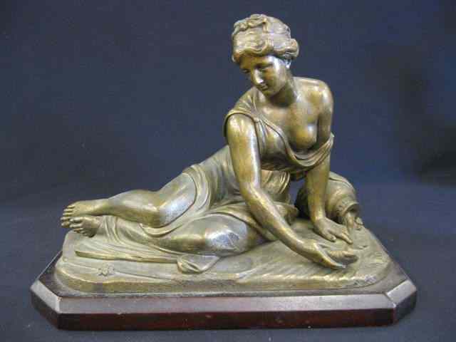 Appraisal: Victorian Bronze of a Seated Lady atrest semi-nude '' tall