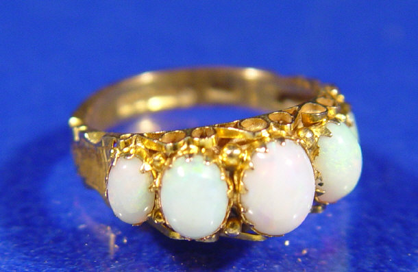 Appraisal: ct gold and opal five stone ring