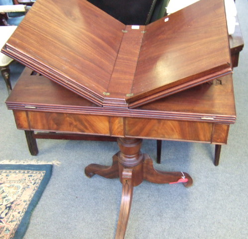 Appraisal: An early th century mahogany metamorphic folio table the butterfly