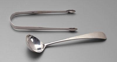 Appraisal: Bateman silver ladle tongs both with marks for Hester Bateman